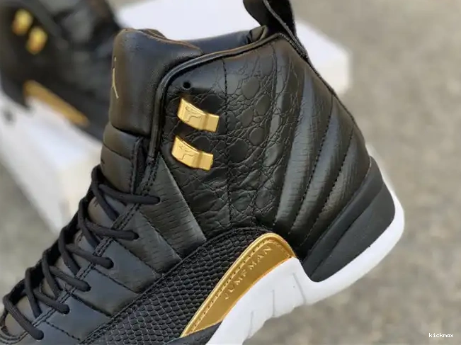 Cheap Retro Black 'Reptile' Metallic AO6068-007 Jordan Air 12 Gold-White 0602